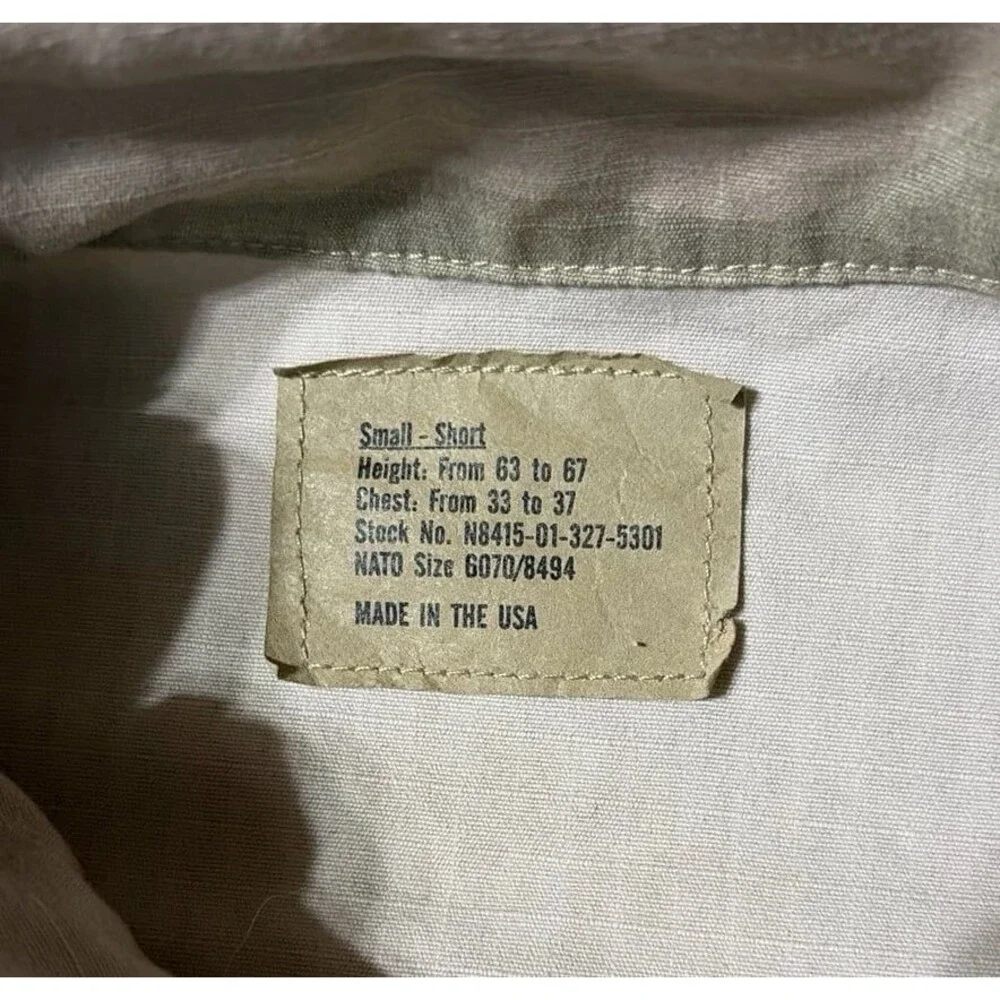 Genuine US Military 3 Color Desert Camo BDU Field Jacket Small Short Made in USA